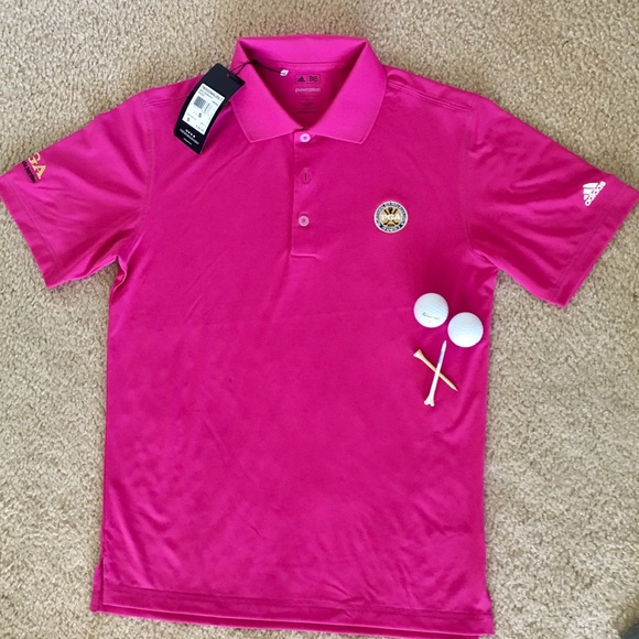 pink adidas golf shirt